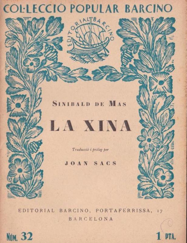 Portada de 'La Xina', de Sinibaldo de Mas