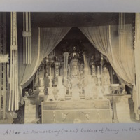 Altar at monastery (no. 22). Goddess of Mercy in the middle