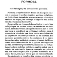 Formosa. Los salvajes y la colonización japonesa, de José María Álvarez