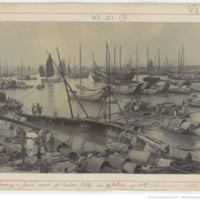 Raising a Junk sunk off Customs Jetty, in typhoon in 11th September 1893