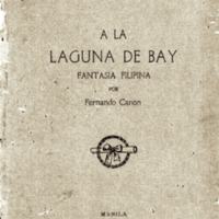 Portada e inicio de &#039; A la laguna de Bay&#039;, de Fernando Canon