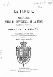 Portada de <em>La iberia</em>, de Sinibaldo de Mas